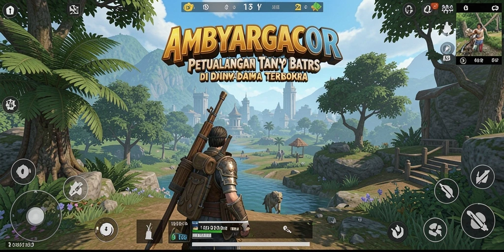 Tangkapan layar gameplay AMBYARGACOR menampilkan eksplorasi dalam dunia terbuka.