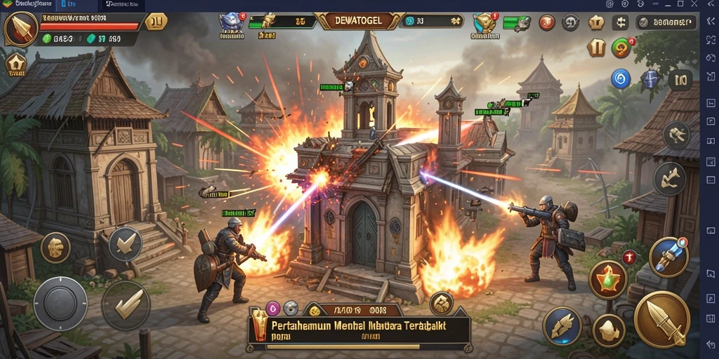 Menggambarkan serunya gameplay Tower Defense di DEWATOGEL.