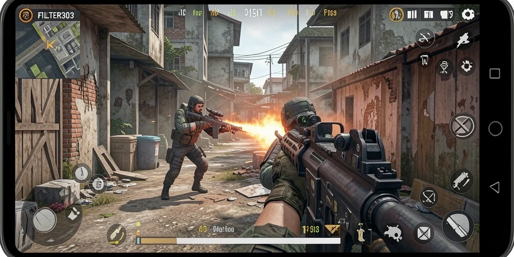 Tampilan menegangkan dari gameplay FILTER303 yang seru.