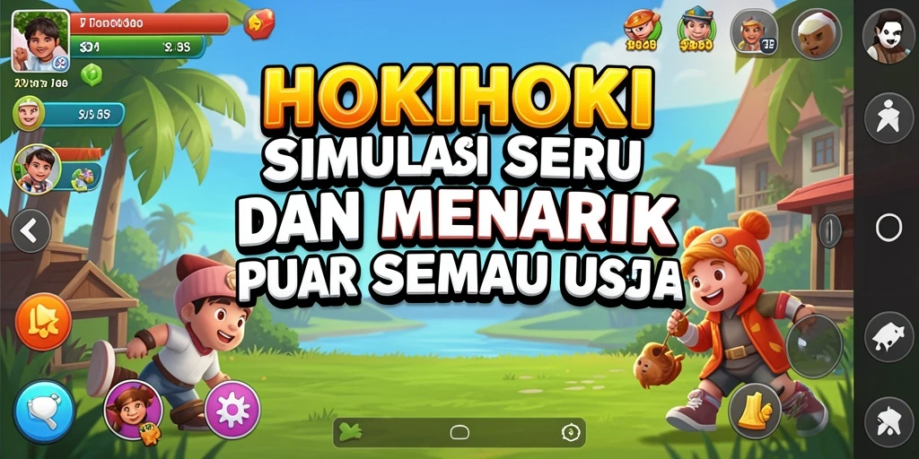 Screenshot utama HOKIHOKI menampilkan gameplay simulasi yang menarik dan interaktif.