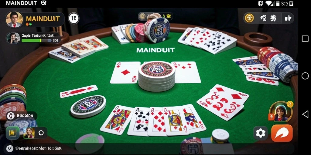 Tampilan gameplay seru dalam MAINDUIT, permainan Gaple modern.