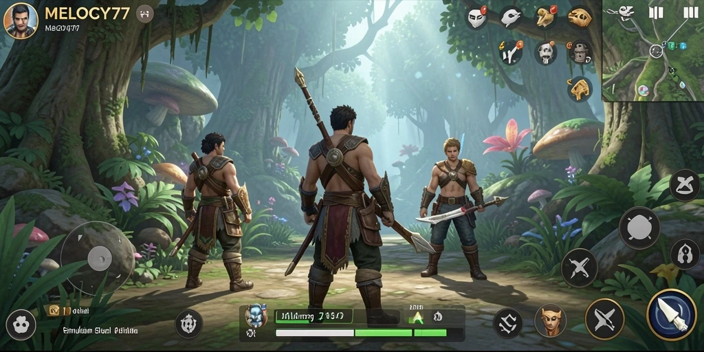 Tangkapan layar gameplay MELODY77 yang menarik dan penuh warna.