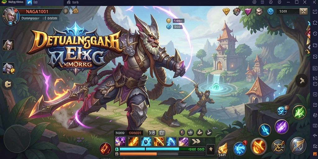Tampilan gameplay epik dari NAGA1001 dalam dunia MMORPG.