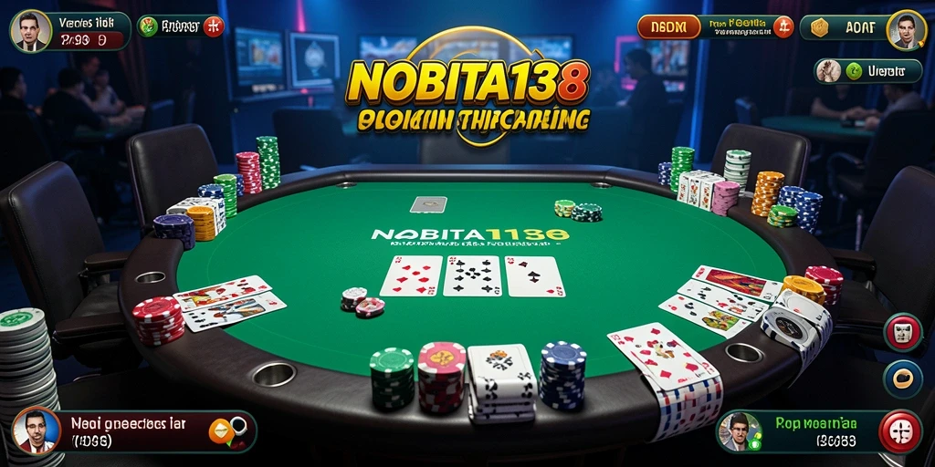Tampilan gameplay Poker yang mendebarkan di NOBITA138.