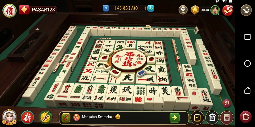 Tampilan gameplay PASAR123 yang menarik dan penuh tantangan Mahjong.
