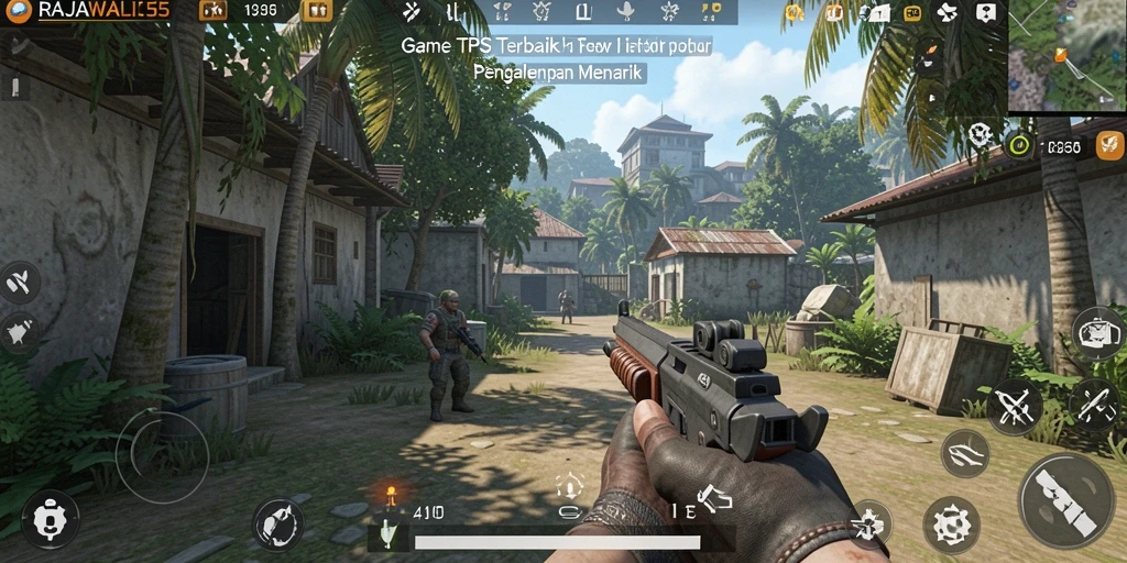 Tampilan gameplay RAJAWALI55 yang menegangkan saat bertempur.